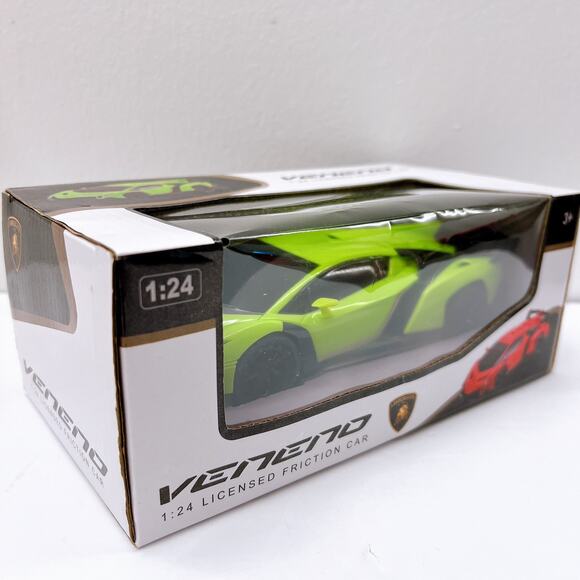 NEW! Lamborghini Veneno Friction Car 1:24 Scale Green Car Collectible Toy - Picture 3 of 8